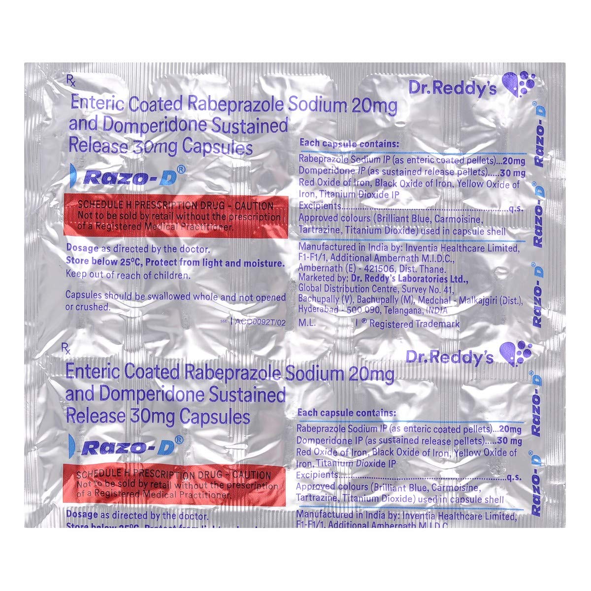 Razo-D 20mg/30mg - Strip of 15 Capsules