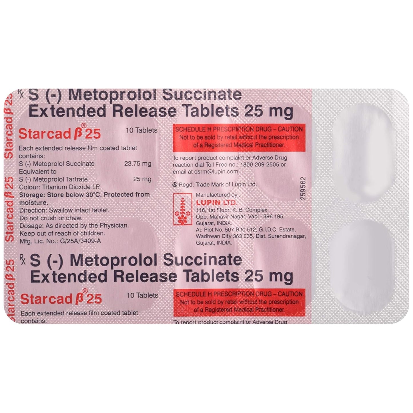 Starcad-β 25 - Strip of 10 Tablets