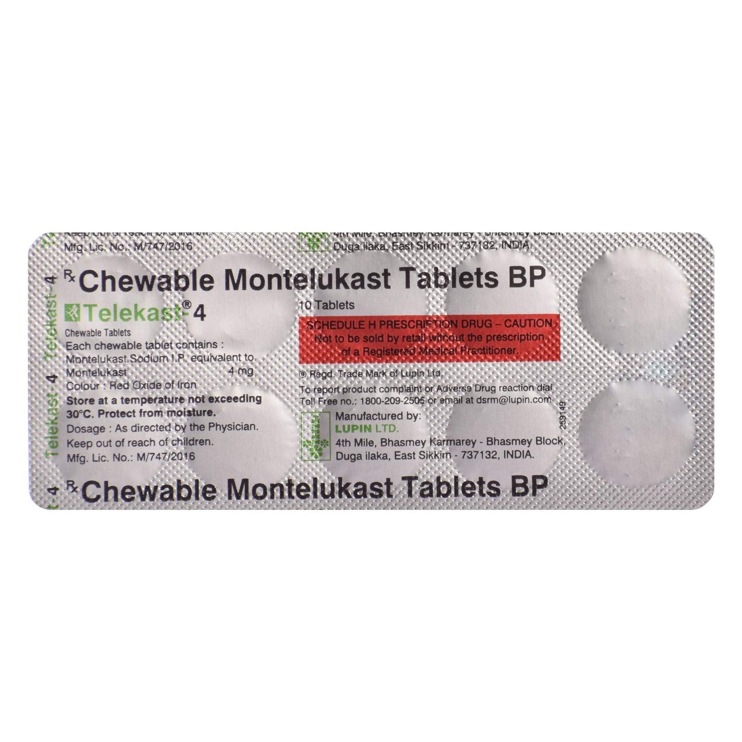 Telekast-4 - Strip of 10 Tablets