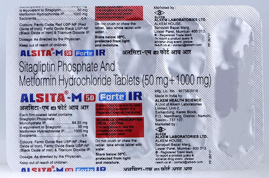 Alsita-M 50 Forte IR - Strip of 10 Tablets