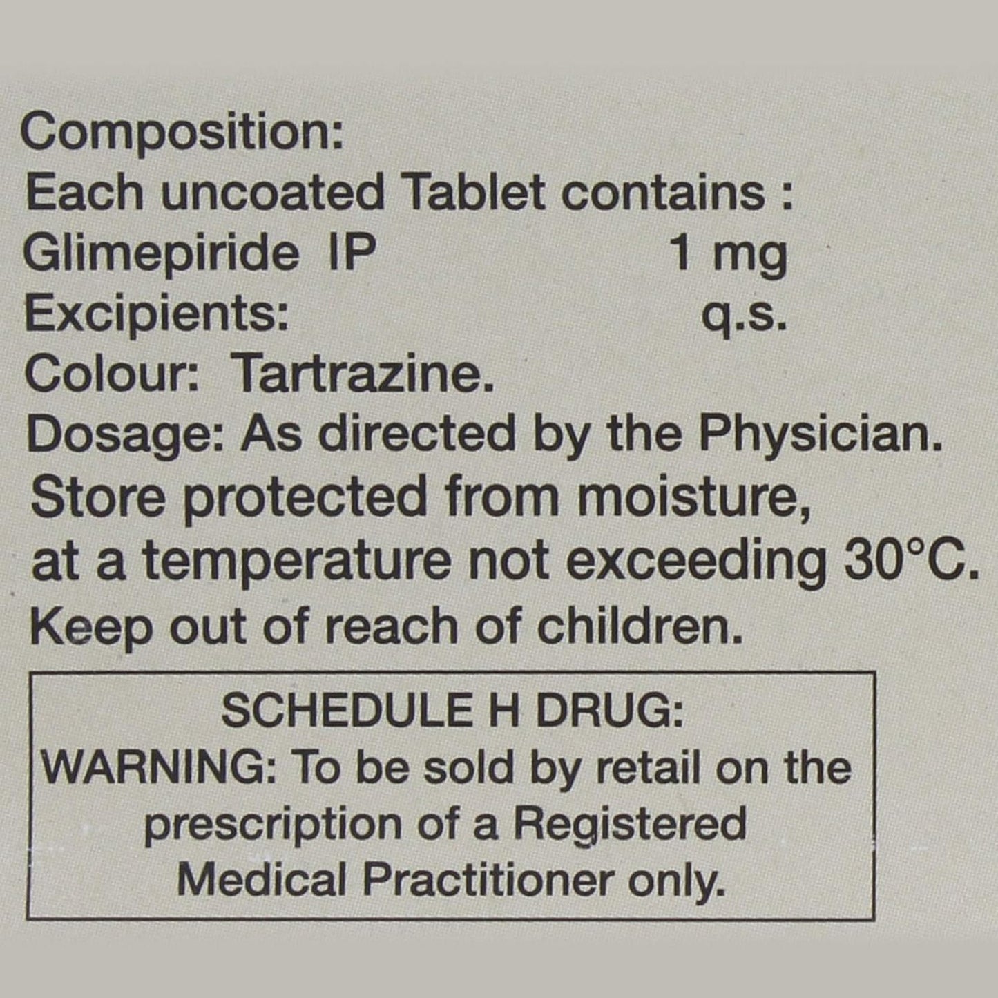 Glimiprex 1 - Strip of 10 Tablets