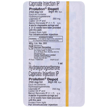 Proluton Depot 250mg - Ampoule of 1 ml Injection