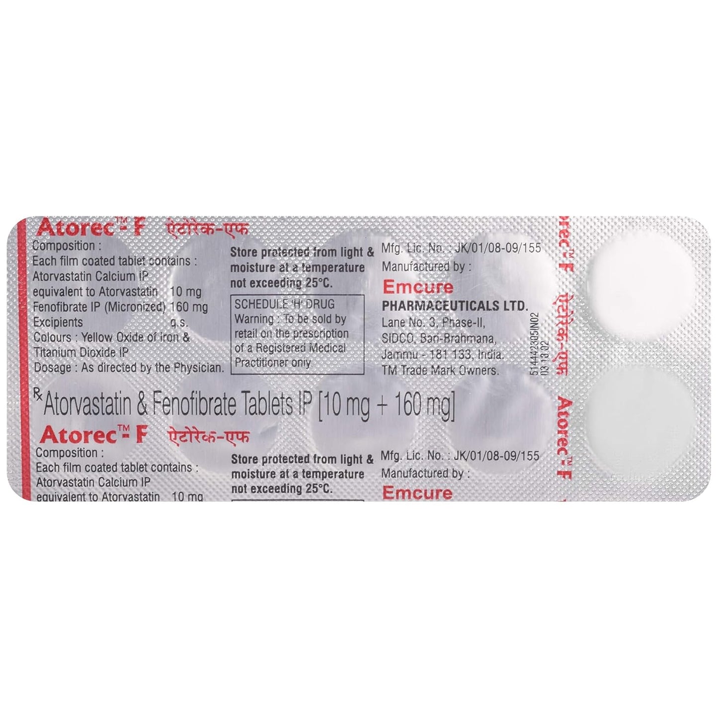 Atorec F - Strip of 10 Tablets