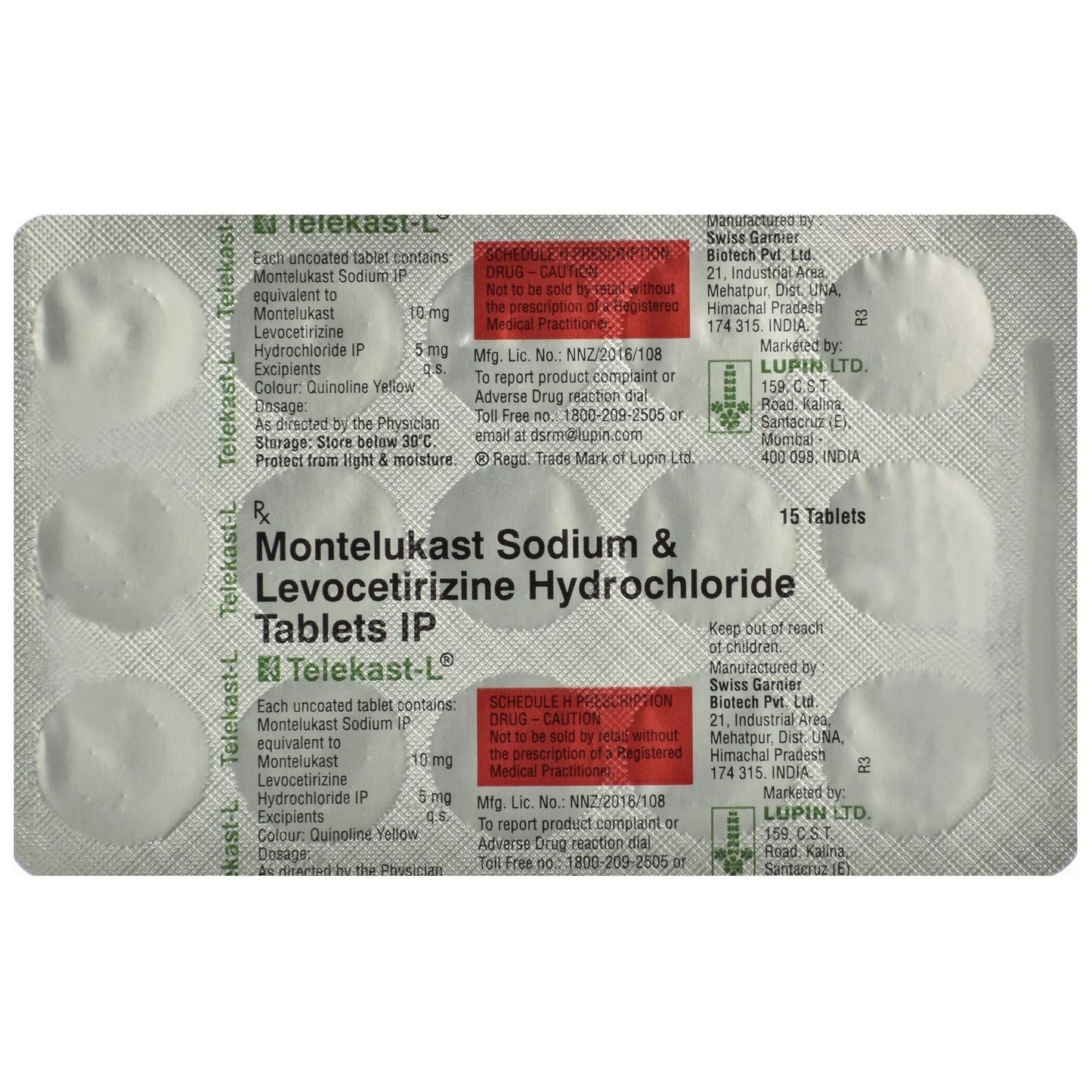 Telekast-L - Strip of 15 Tablets