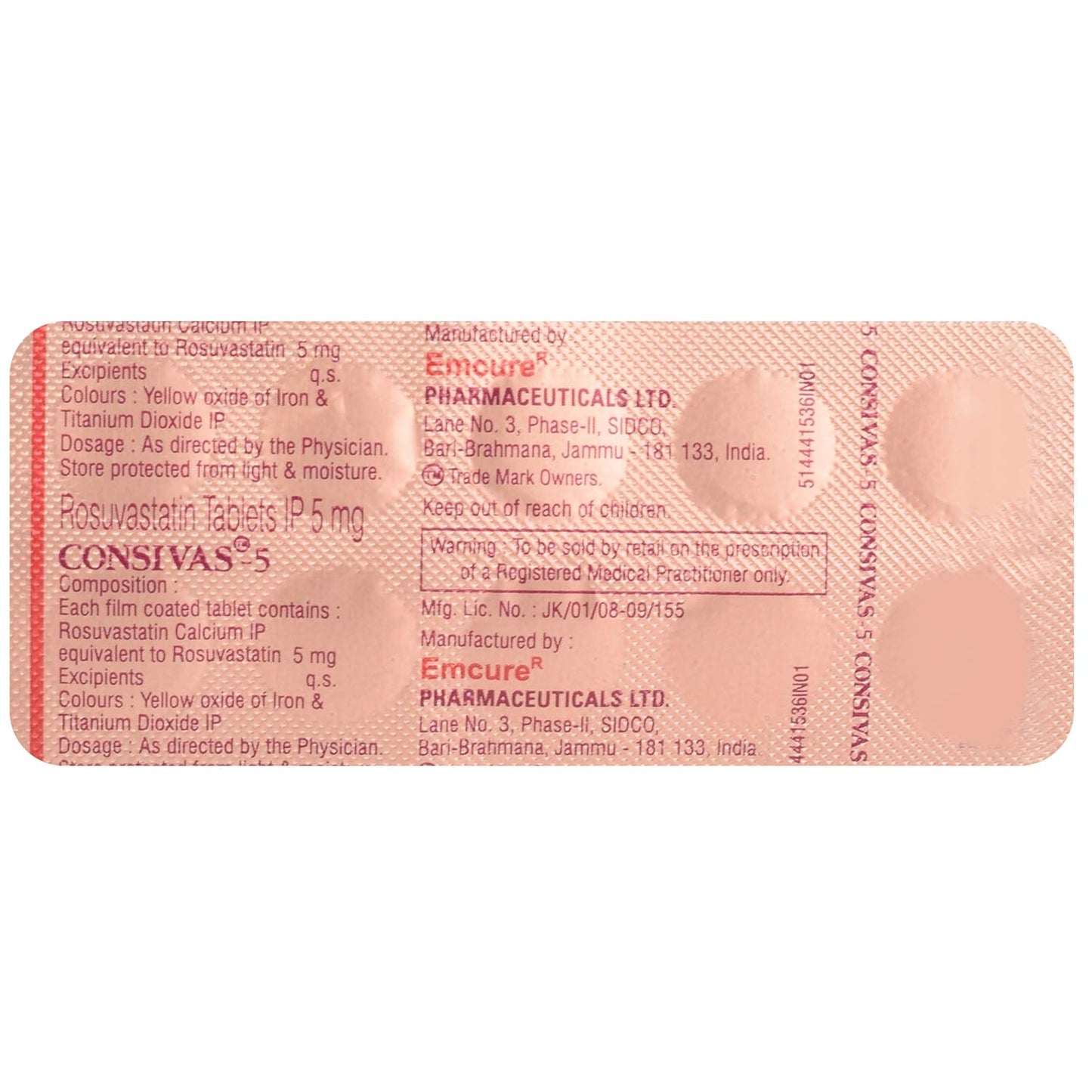 Consivas 5 - Strip of 10 Tablets