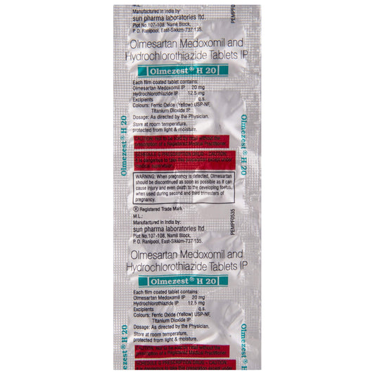 Olmezest H 20 - Strip of 10 Tablets