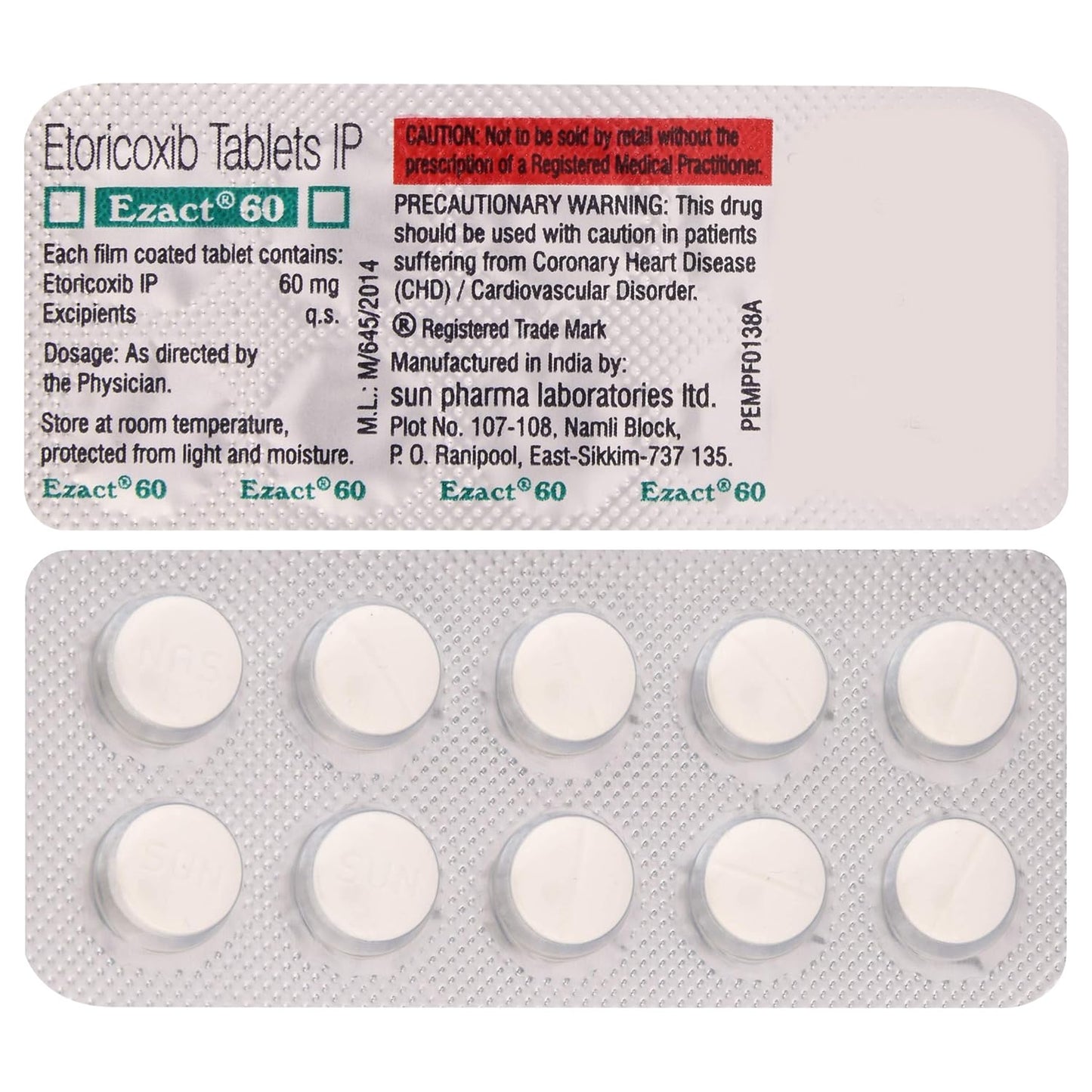 Ezact 60 - Strip of 10 Tablets