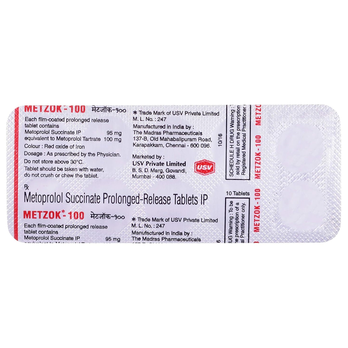 Metzok 100 - Strip of 10 Tablets