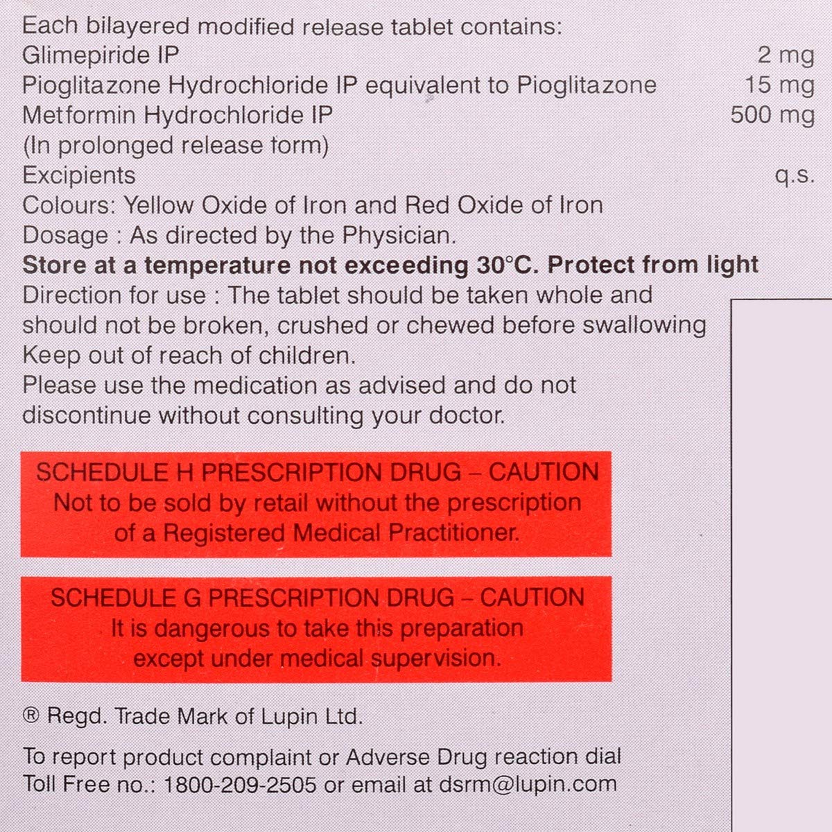 Gluconorm PG 2 - Strip of 15 Tablets