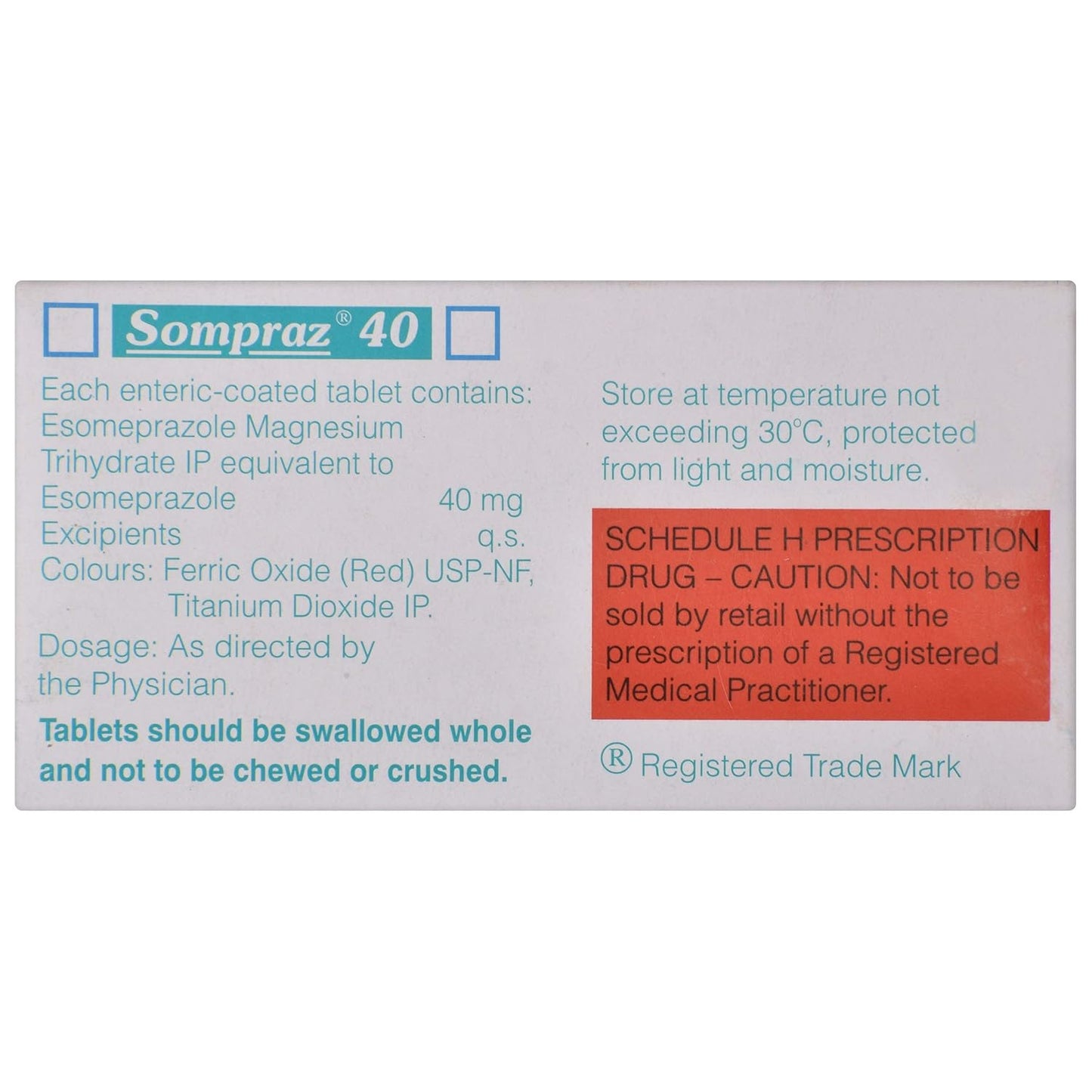 Sompraz 40 - Strip of 15 Tablets