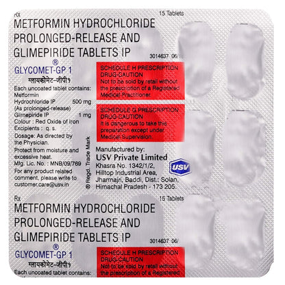 Glycomet- GP 1 - Strip of 15 Tablets