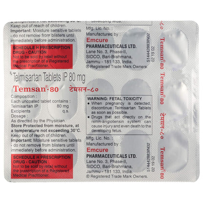 Temsan 80 - Strip of 15 Tablets