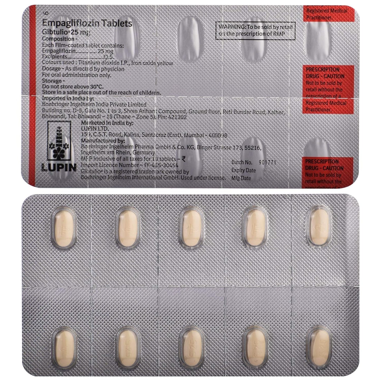 Gibtulio 25 mg - Strip of 10 Tablets