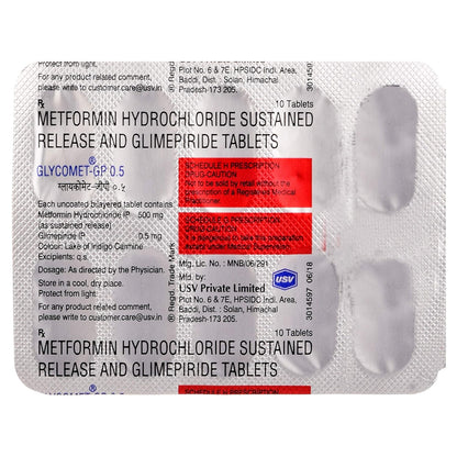 Glycomet- GP 0.5 - Strip of 10 Tablets