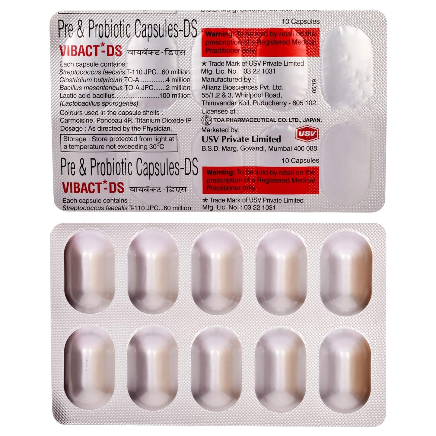 Vibact-DS - Strip of 10 Capsules