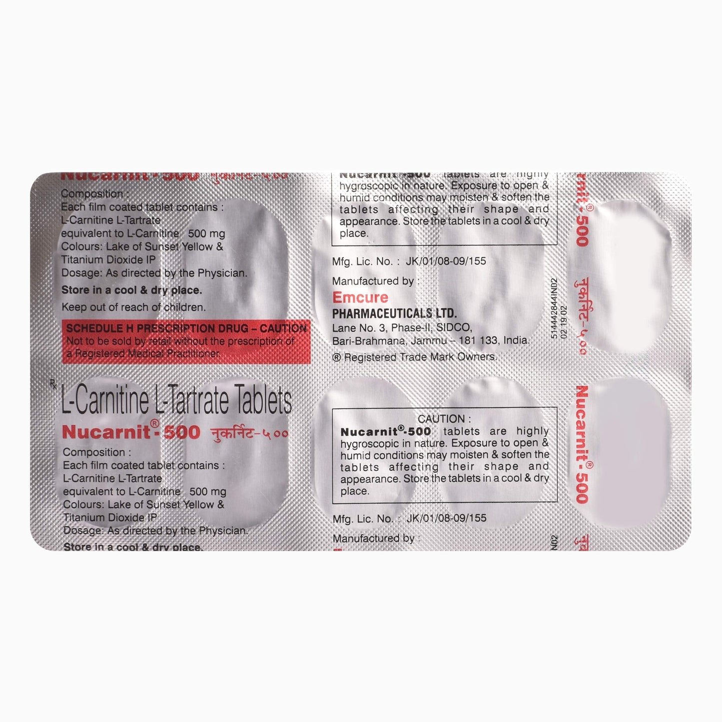 Nucarnit 500 - Strip of 10 Tablets