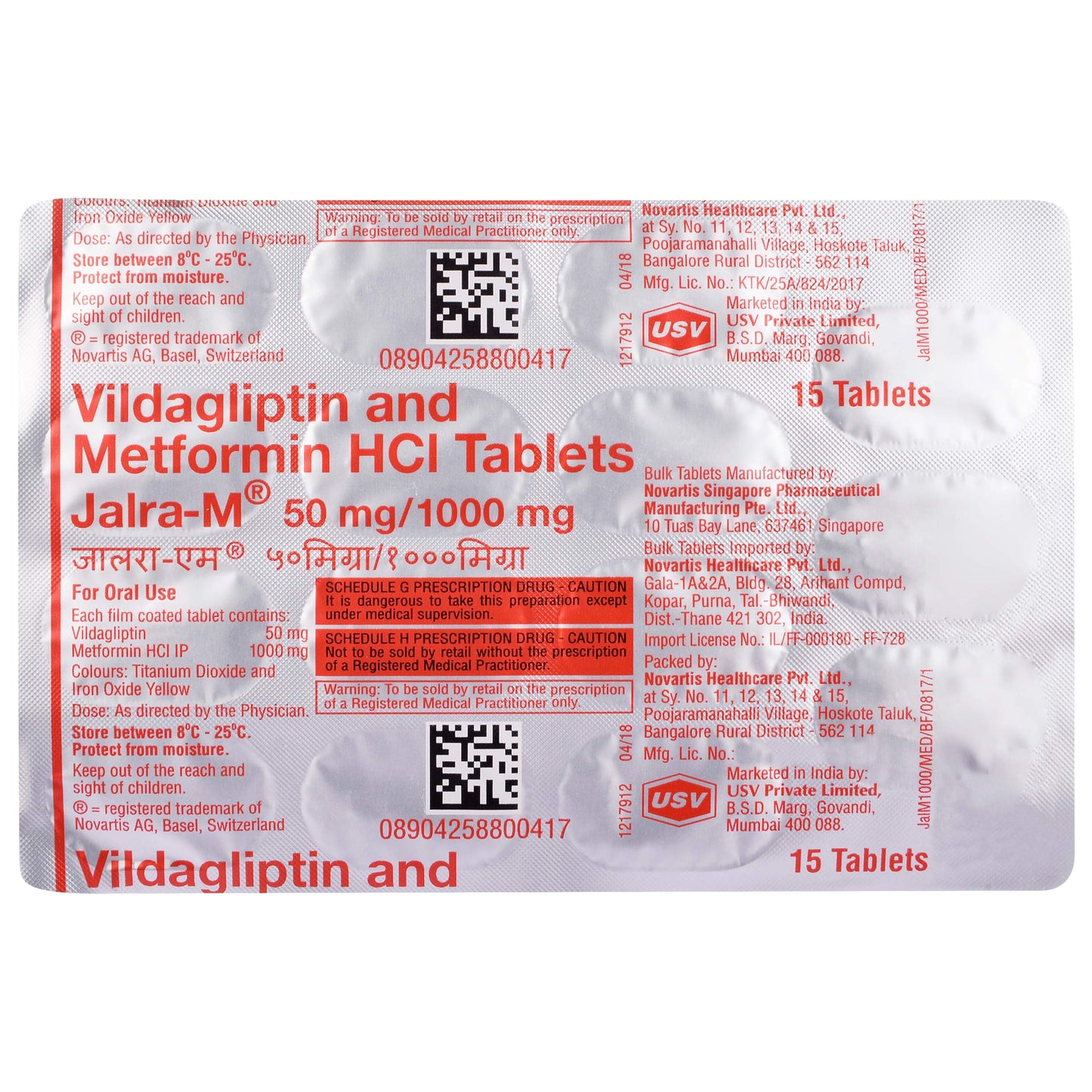 Jalra-M 50 mg/1000 mg - Strip of 15 Tablets