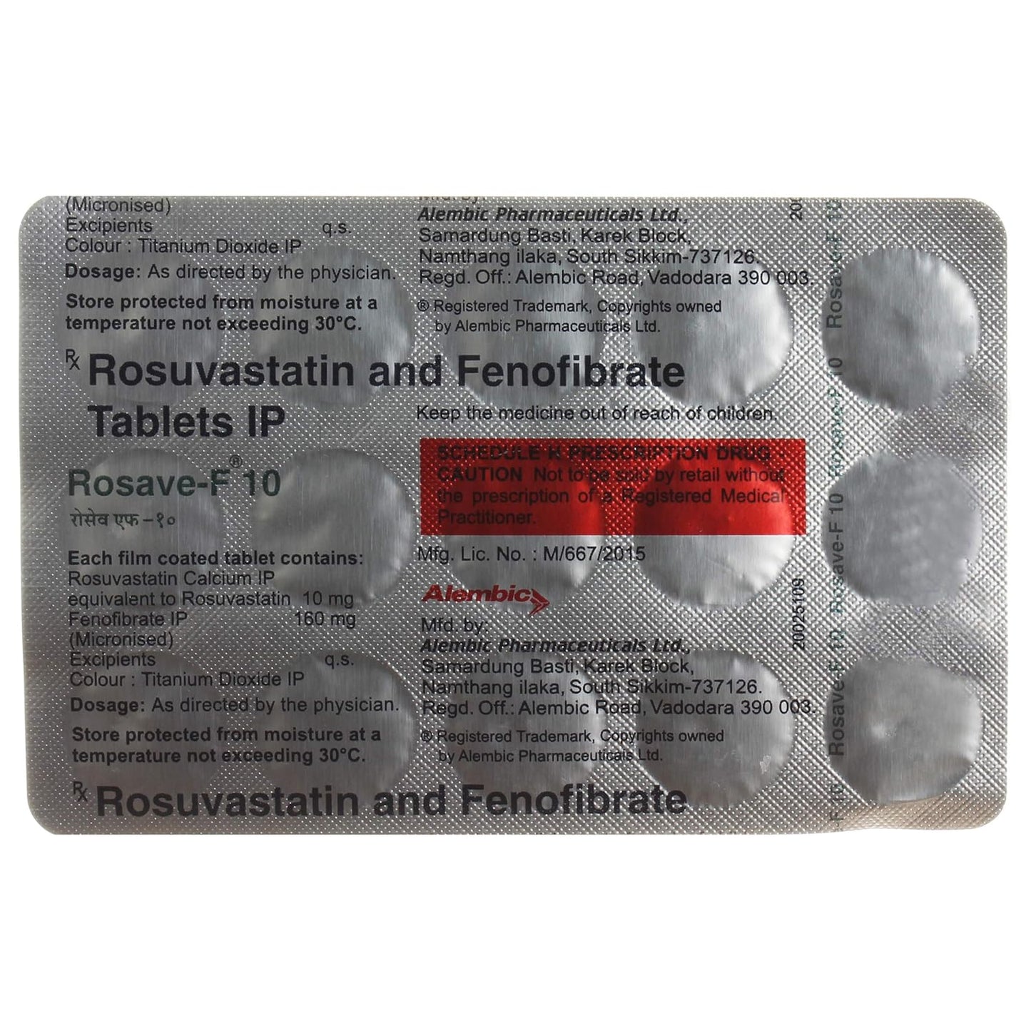 Rosave F 10 - Strip of 15 Tablets