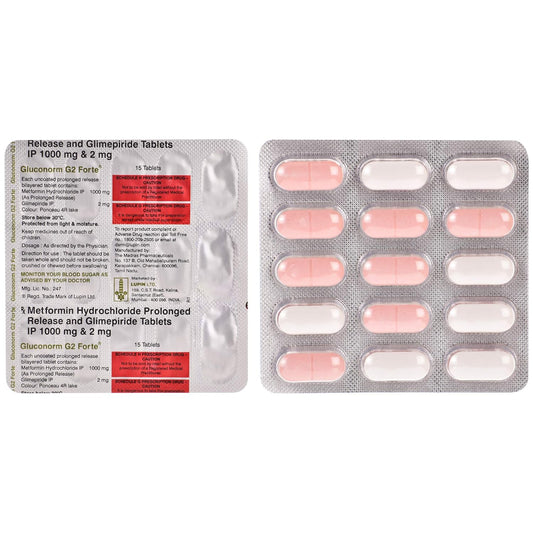 Gluconorm G2 Forte - Strip of 15 Tablets