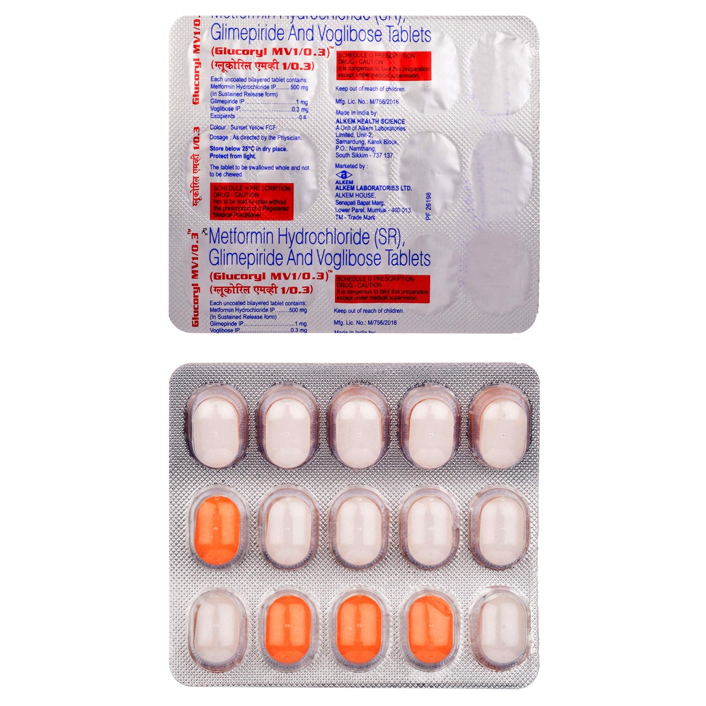 Glucoryl MV 1/0.3 - Strip of 15 Tablets