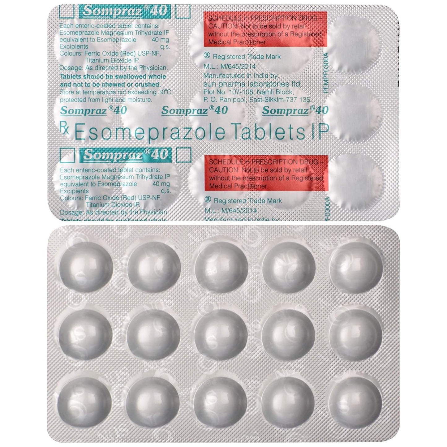 Sompraz 40 - Strip of 15 Tablets