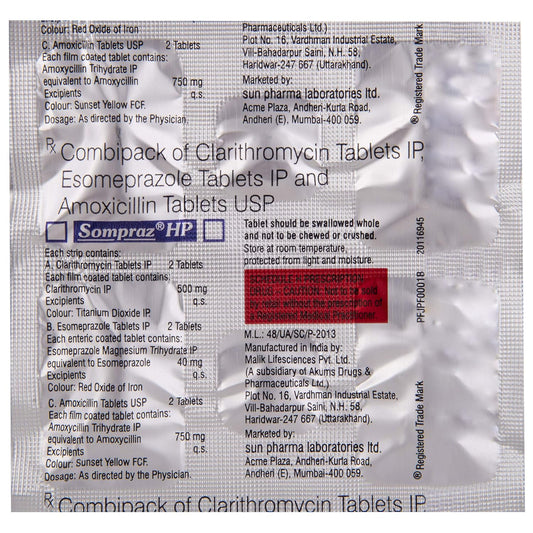 Sompraz HP - Combipack of 6 Tablets