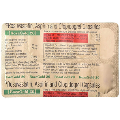 Rozagold 20 - Strip of 10 Capsules