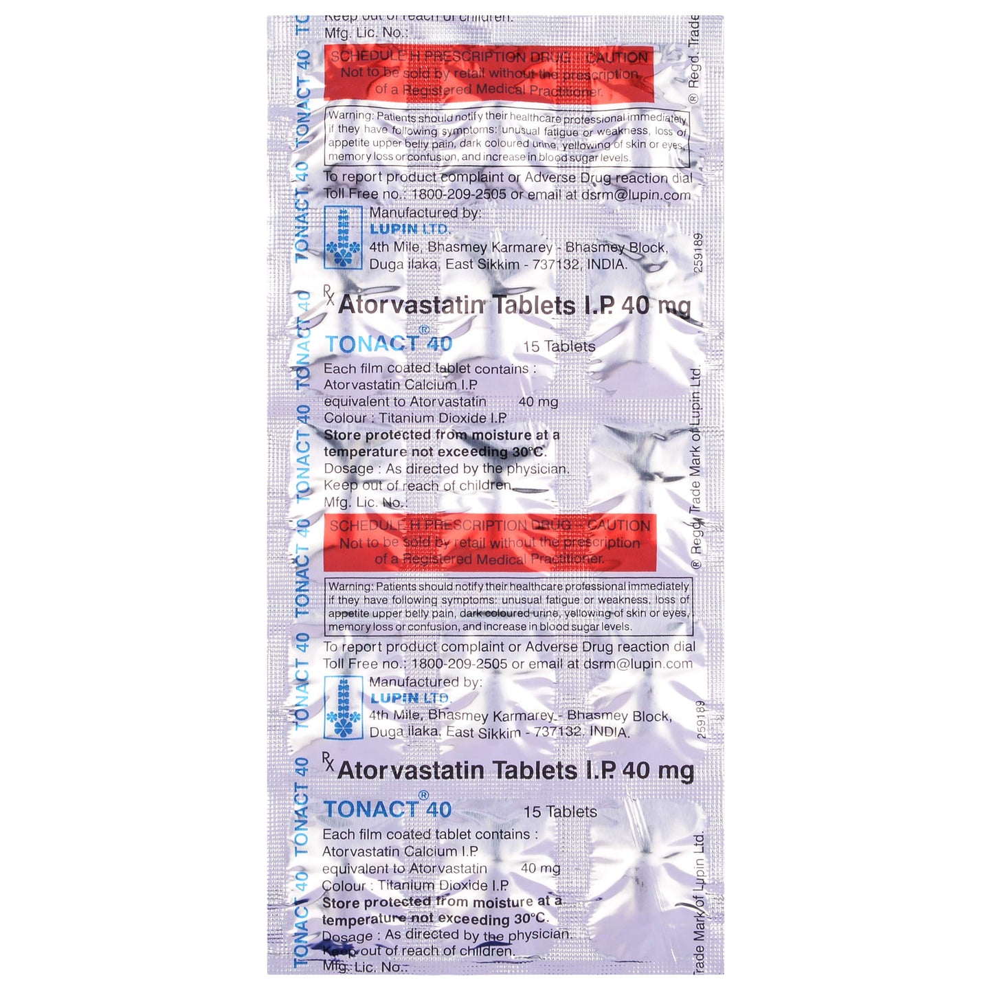 Tonact 40 - Strip of 15 Tablets