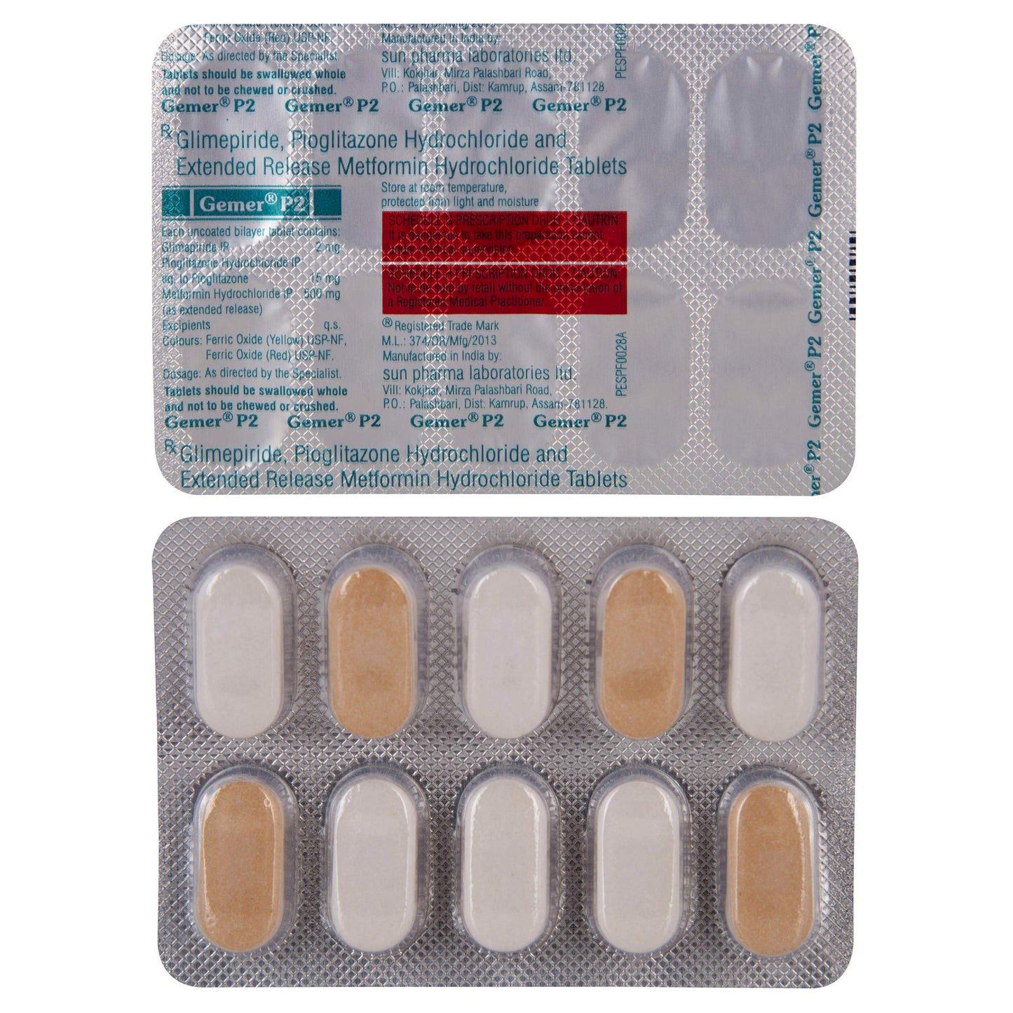 Gemer P2 - Strip of 10 Tablets