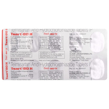 Tsart-80 H - Strip of 10 Tablets