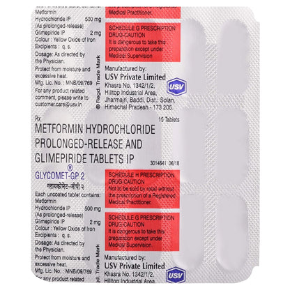 Glycomet- GP 2 - Strip of 15 Tablets