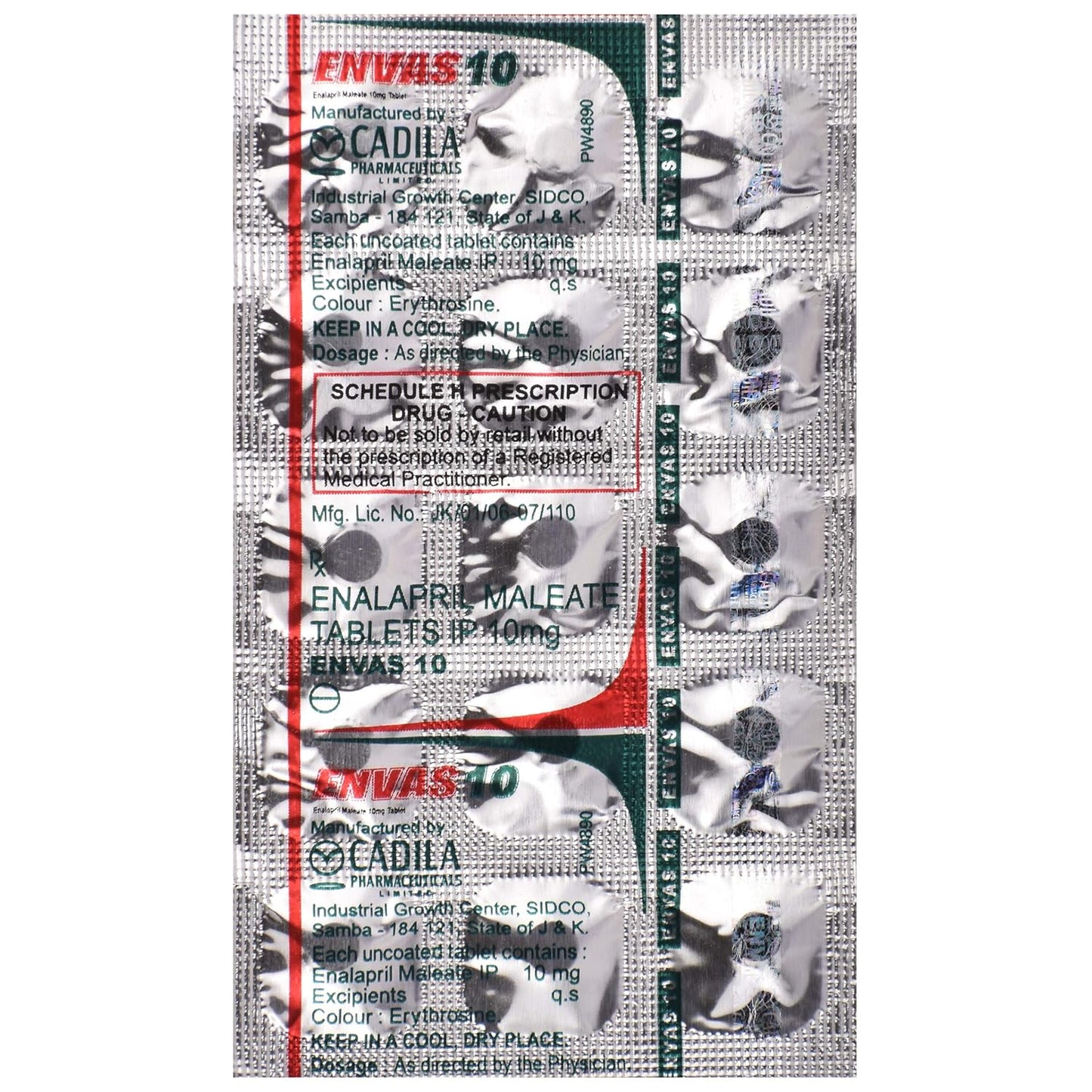 Envas 10 - Strip of 15 Tablets