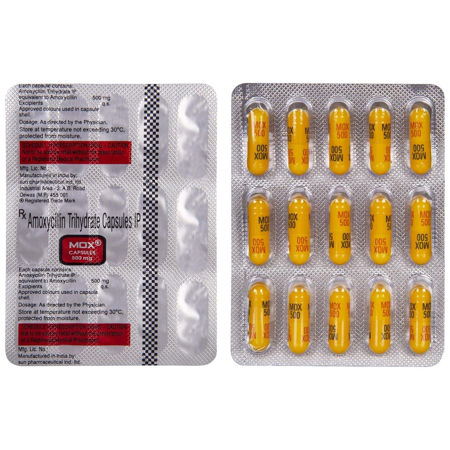 Mox 500 - Strip of 15 Capsules