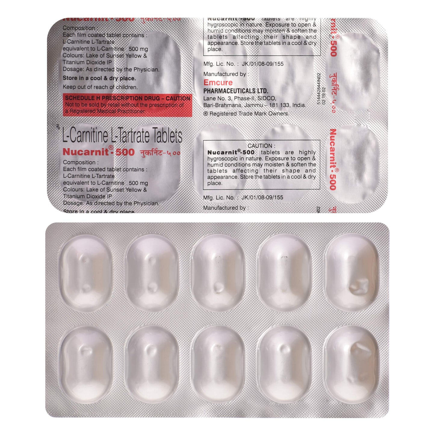 Nucarnit 500 - Strip of 10 Tablets