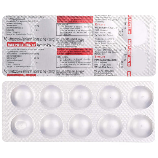 Metpure Tel 20 - Strip of 10 Tablets