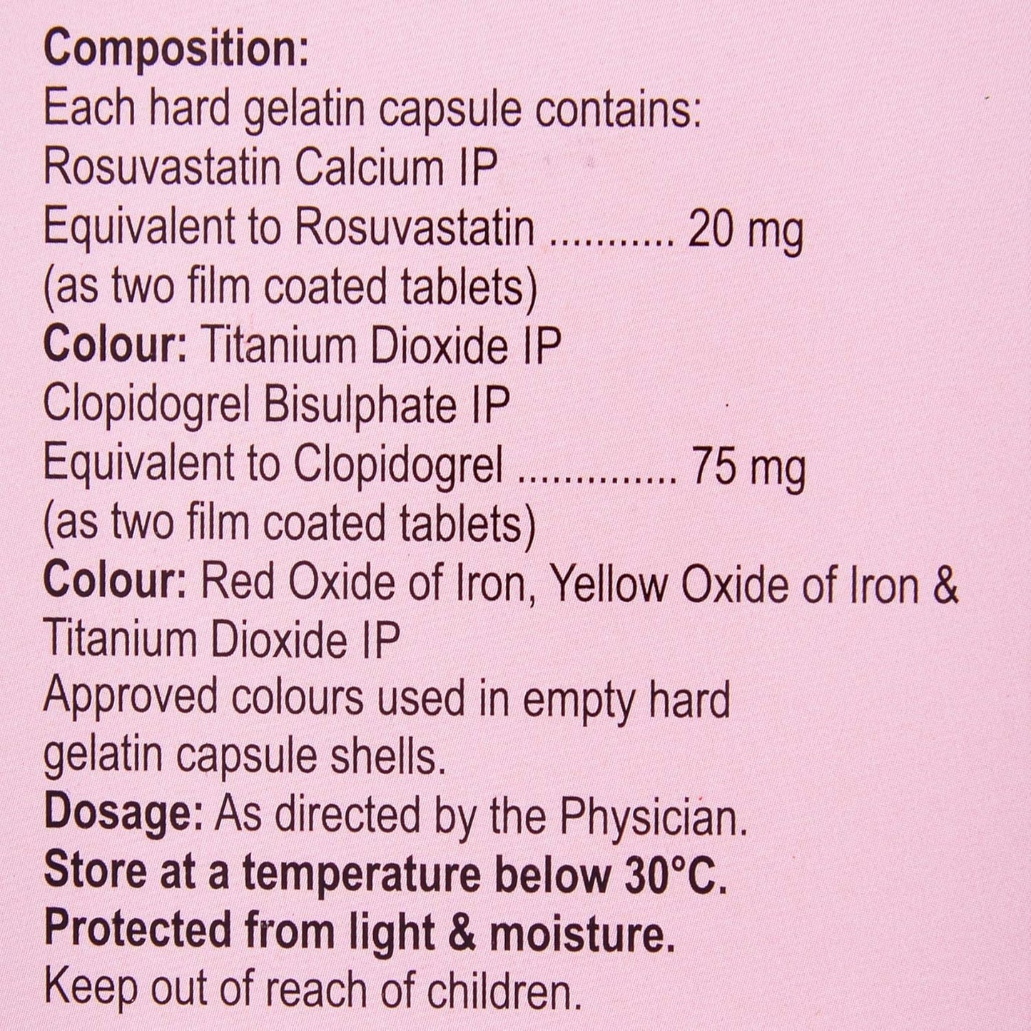 Novastat CV 20 - Strip of 10 Capsules