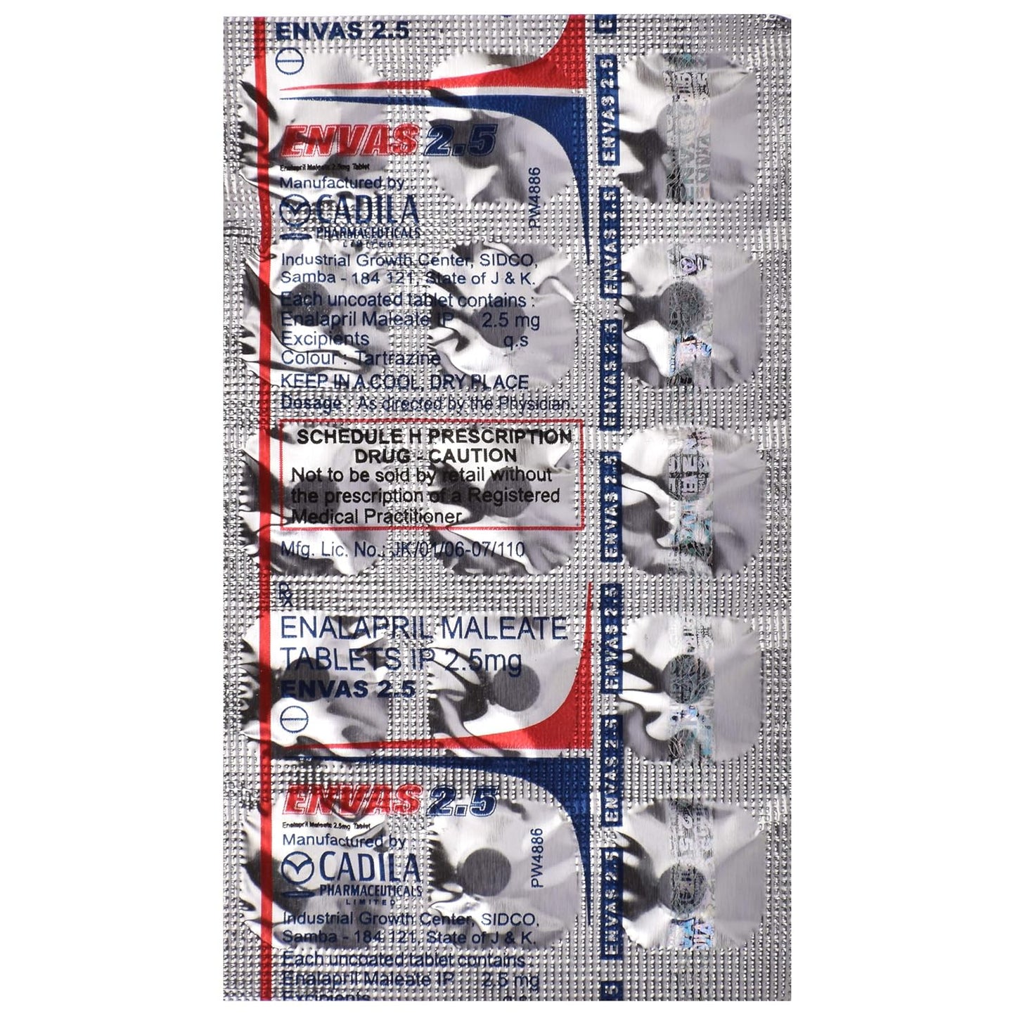 Envas 2.5 - Strip of 15 Tablets