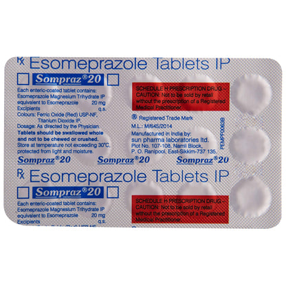 Sompraz 20 - Strip of 15 Tablets