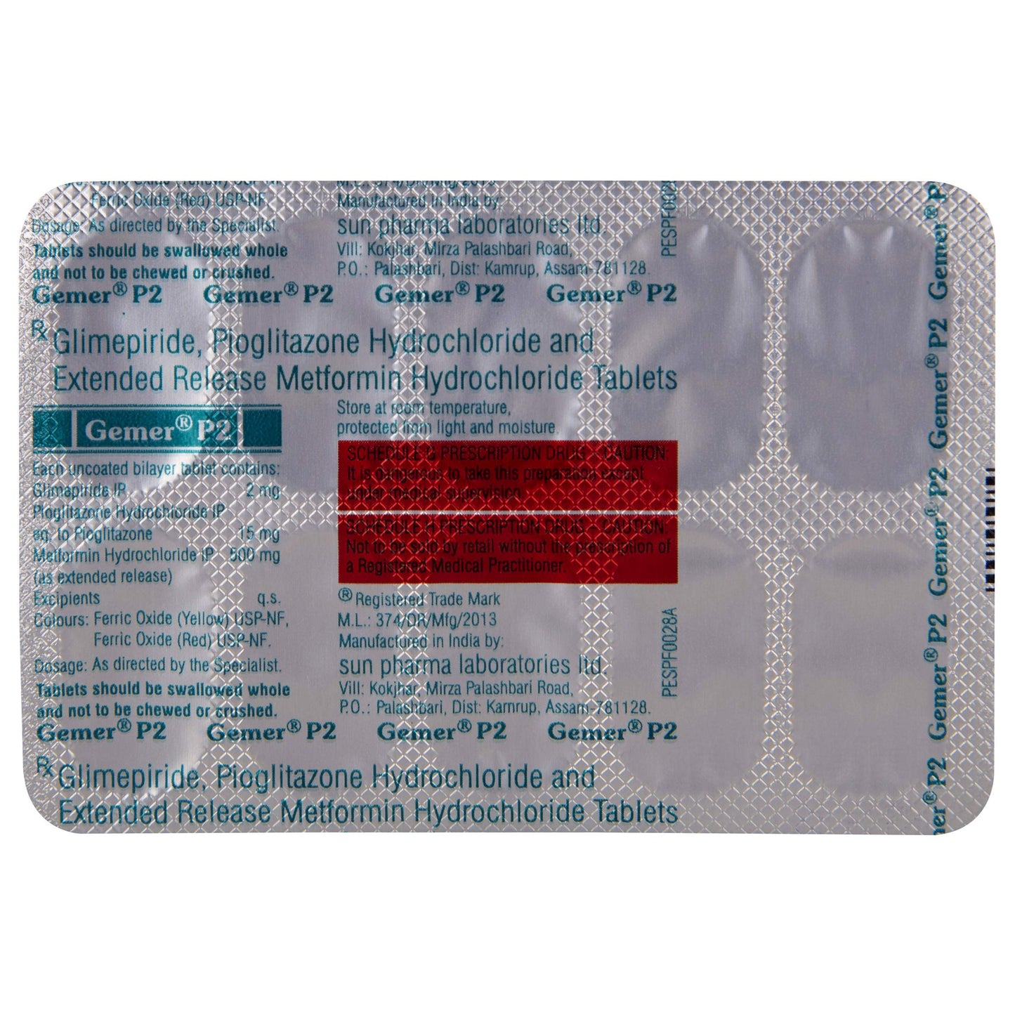 Gemer P2 - Strip of 10 Tablets