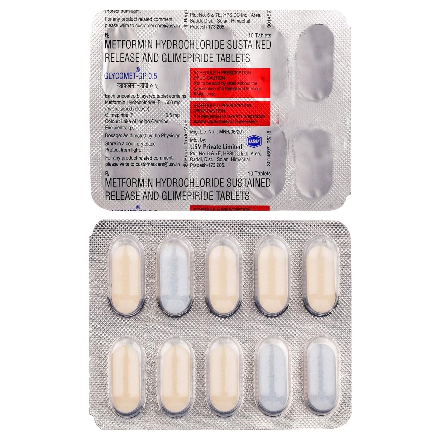 Glycomet- GP 0.5 - Strip of 10 Tablets