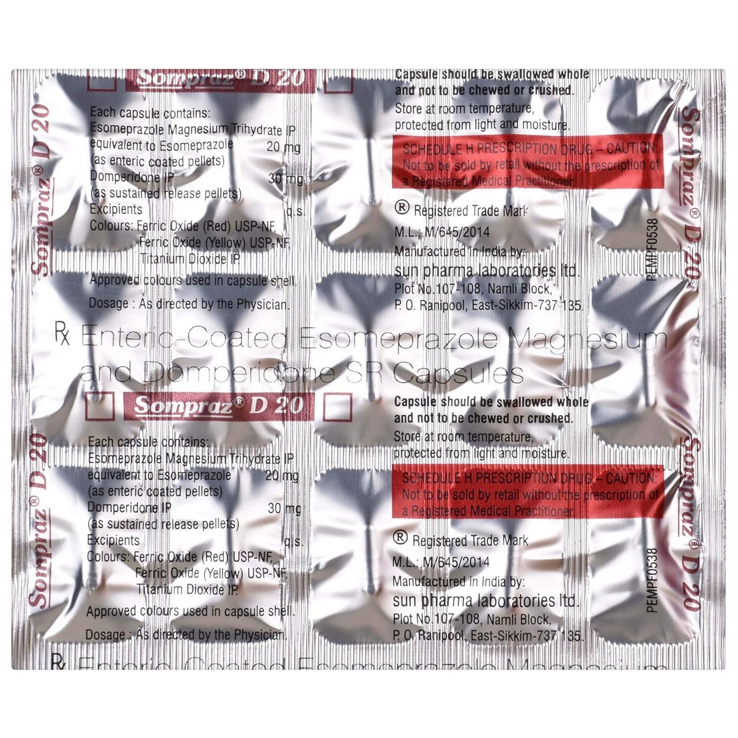 Sompraz D 20 - Strip of 15 Capsules