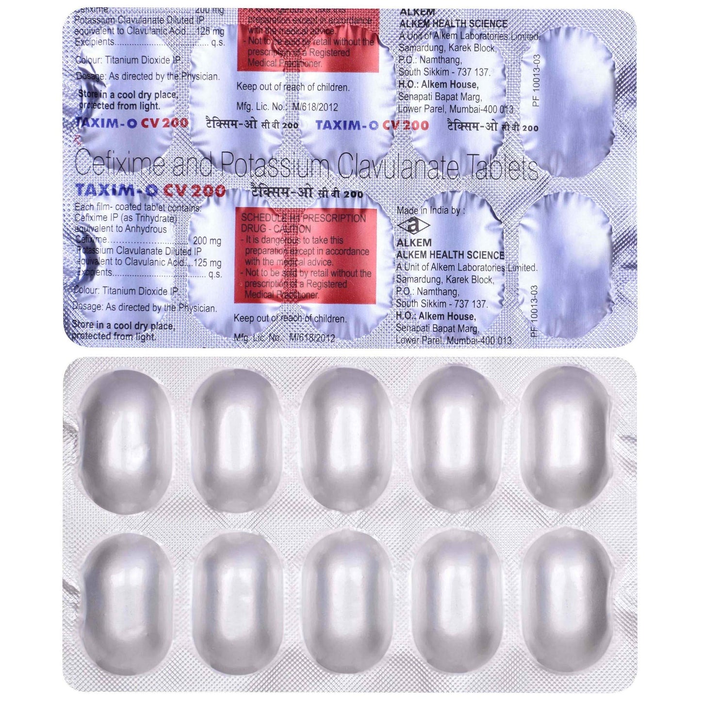 Taxim-O CV 200 - Strip of 10 Tablets