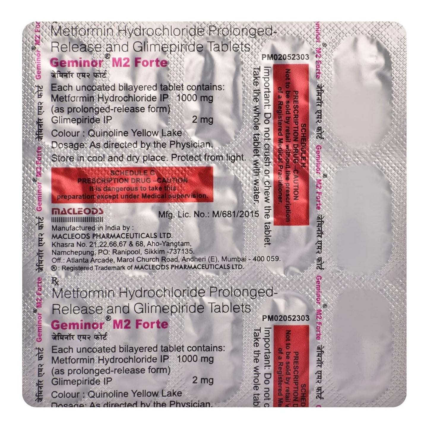 Geminor M2 Forte - Strip of 15 Tablets