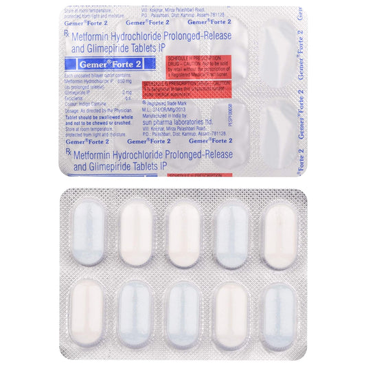 Gemer Forte 2 - Strip of 10 Tablets