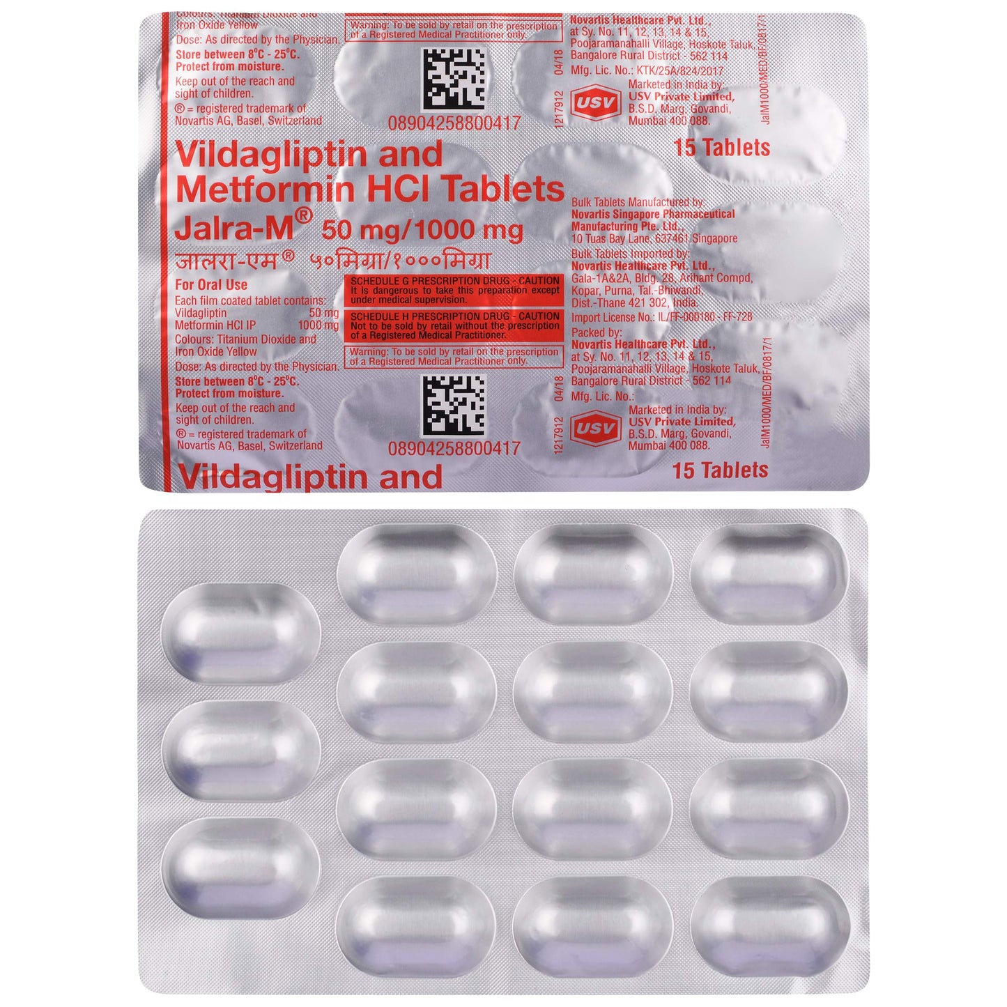 Jalra-M 50 mg/1000 mg - Strip of 15 Tablets