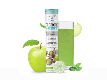 Wellbeing Nutrition Probiotic + Prebiotic Tablet - Green Apple & Peppermint Flavour